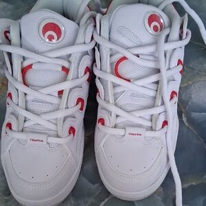 Osiris Kids White and Red Sneakers